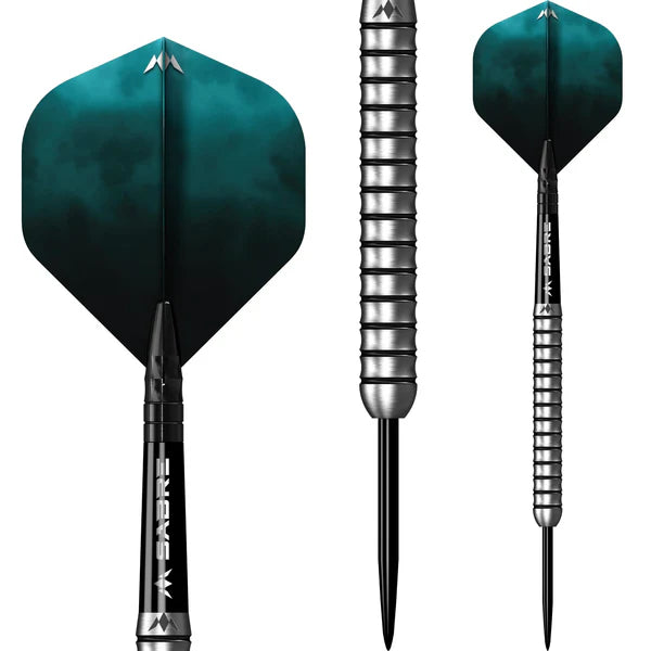 Mission Lewis Gurney Darts - Steel Tip - 95% Tungsten - Silver-Black Rings 22G