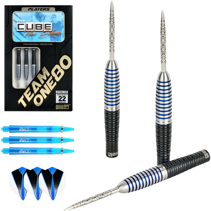 ONE80 RENE EIDAMS DARTS - STEEL TIP - THE CUBE - SIGNATURE V3 22G