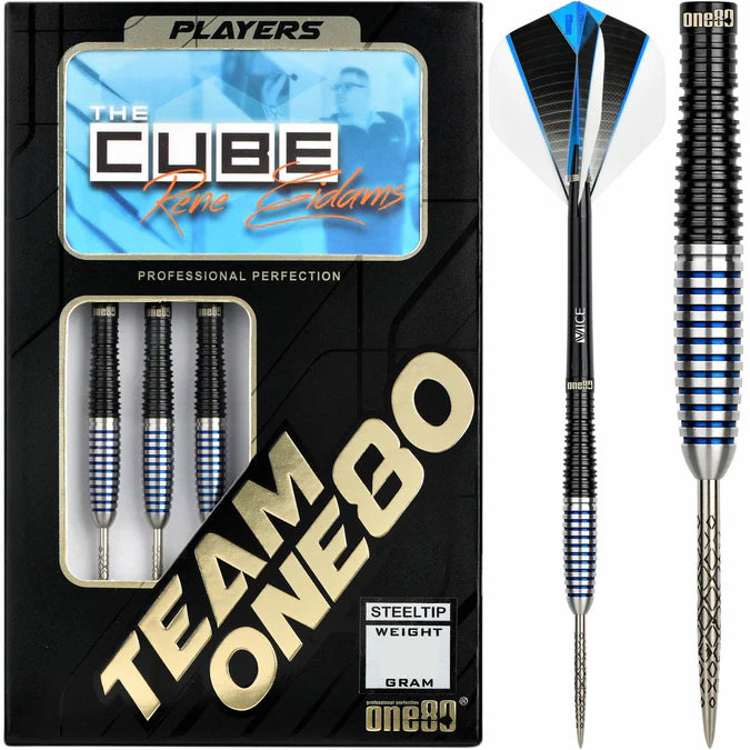 ONE80 RENE EIDAMS DARTS - STEEL TIP - THE CUBE - SIGNATURE V3 22G