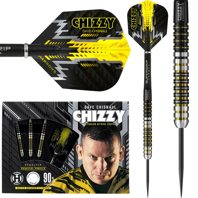 HARROWS DAVE CHISNALL DARTS - STEEL TIP - CHIZZY - S1 22G