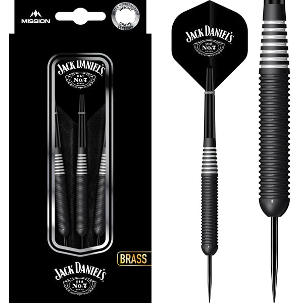 Jack Daniels Old No7 - Electro Black Brass Darts - Steel Tip 24G