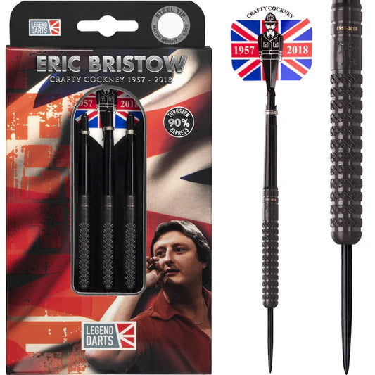 LEGEND DARTS - ERIC BRISTOW - STEEL TIP - COCKED FINGER - K1 - BLACK 21