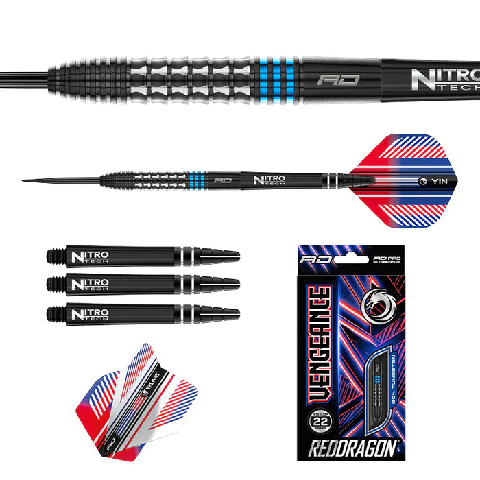 RED DRAGON DARTS VENGEANCE BLUE 22G