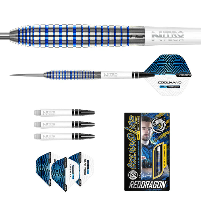 RED DRAGON DARTS LUKE HUMPHRIES TX3 COOL BLUE S.E. 22G