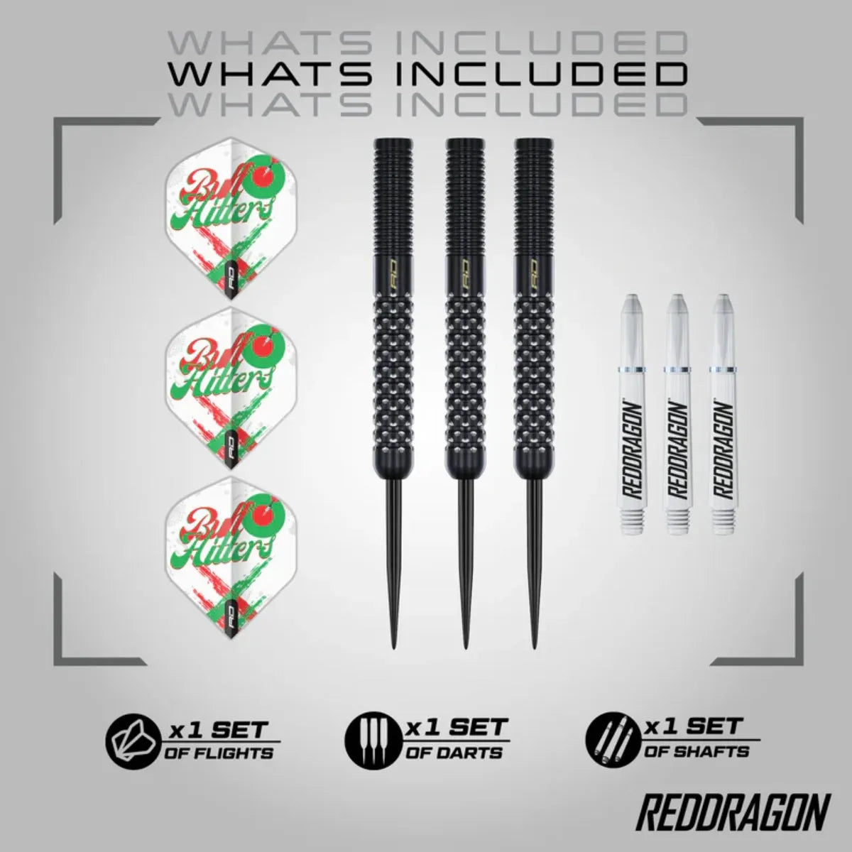 Red Dragon Bullhitters V1 90% Tungsten Steel Tip Darts 23G