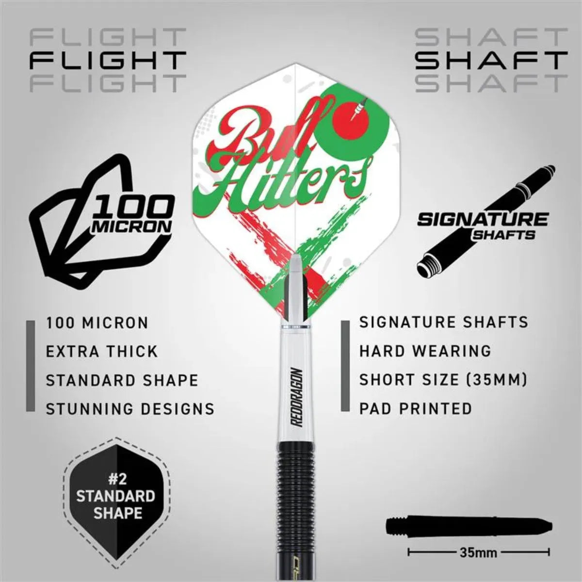 Red Dragon Bullhitters V1 90% Tungsten Steel Tip Darts 23G