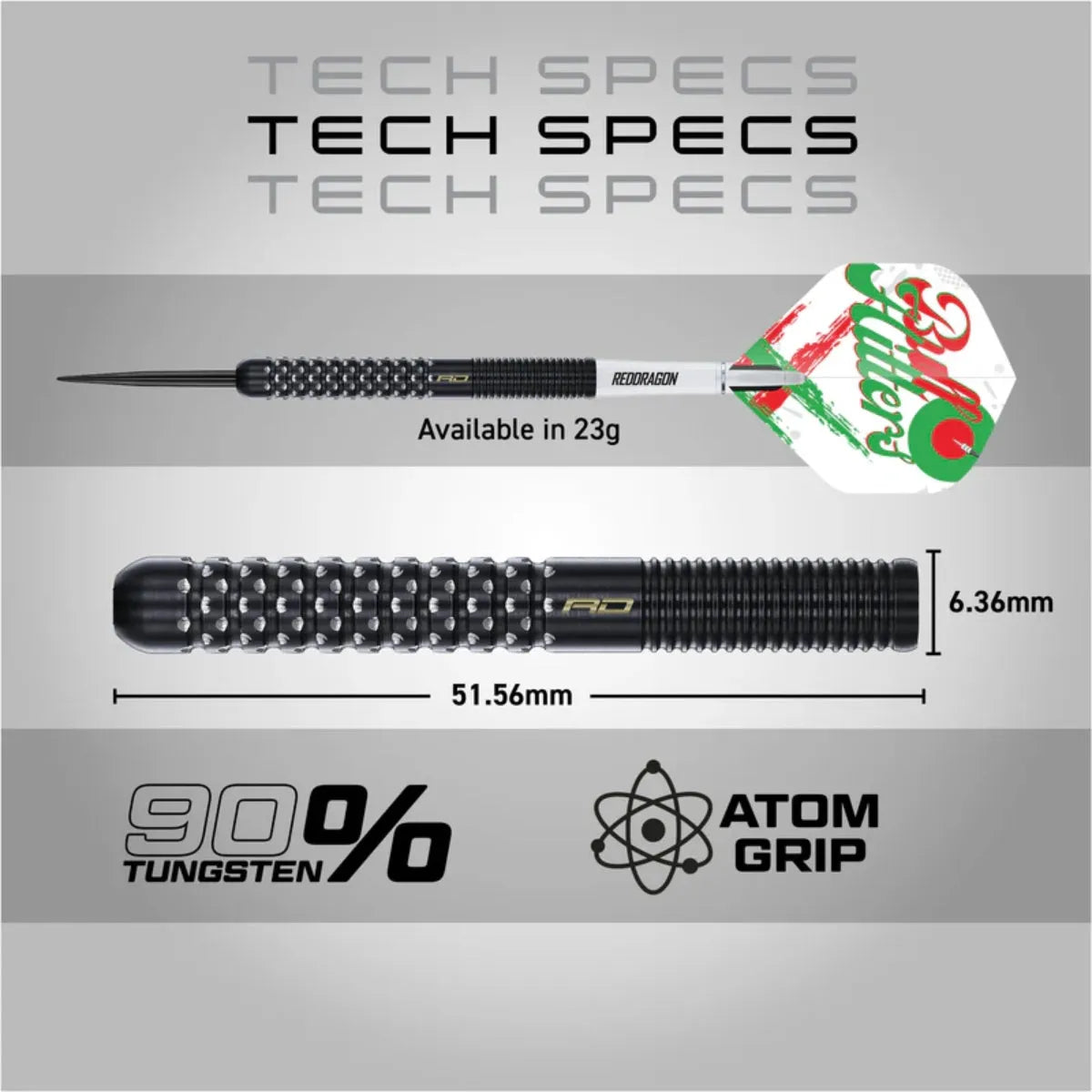 Red Dragon Bullhitters V1 90% Tungsten Steel Tip Darts 23G