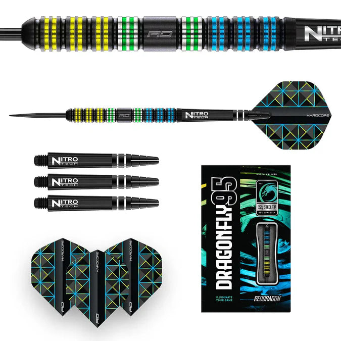 Red Dragon Dragonfly 95 Black - Parallel 95% 26G Tungsten Steel Tip Darts