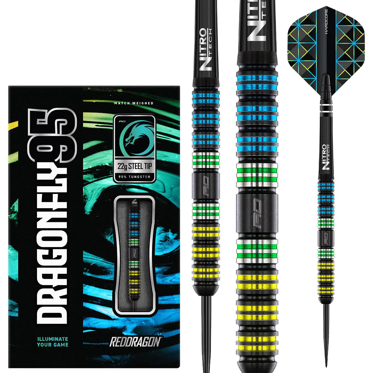 Red Dragon Dragonfly 95 Black - Parallel 95% 26G Tungsten Steel Tip Darts