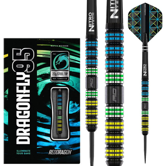 Red Dragon Dragonfly 95 Black - Parallel 95% 26G Tungsten Steel Tip Darts