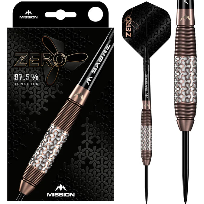 MISSION ZERO DARTS - STEEL TIP - 97.5% TUNGSTEN - BRONZE PVD 24G