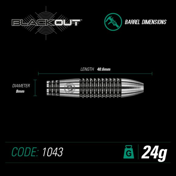 WINMAU Blackout 24 gram 90% Tungsten alloy