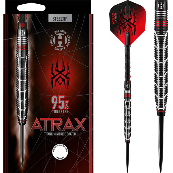Harrows - Harrows Atrax Darts - Steel Tip - 95% - Black Titanium 22G