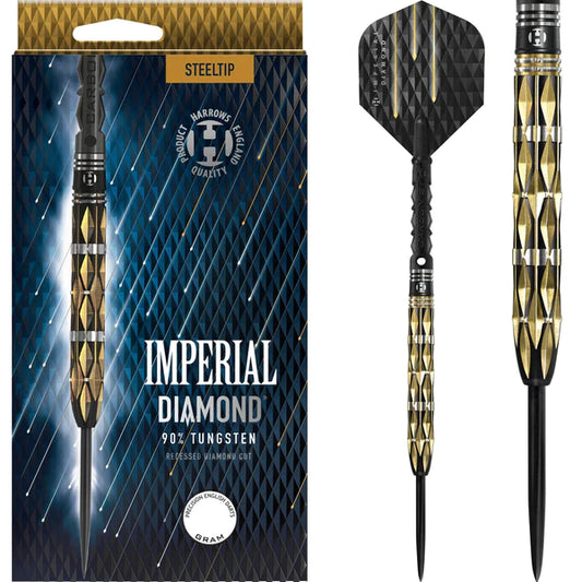 Harrows Imperial Diamond Darts - Steel Tip - Gold Diamond 23G