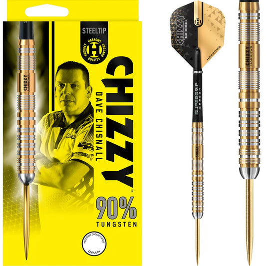 Harrows Chizzy v2 Darts - Steel Tip - 90% - Dave Chisnall - Gold Titanium 23G