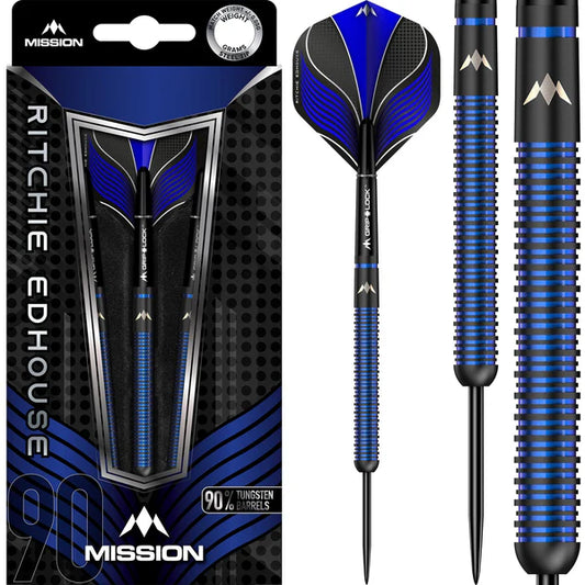 Mission Ritchie Edhouse Darts - Steel Tip - 90% - Madhouse - Black Titanium 23G