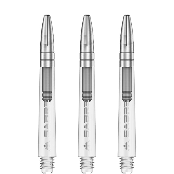 Mission - Mission Sabre Shafts - Polycarbonate Dart Stems - Clear - Silver Top 40mm