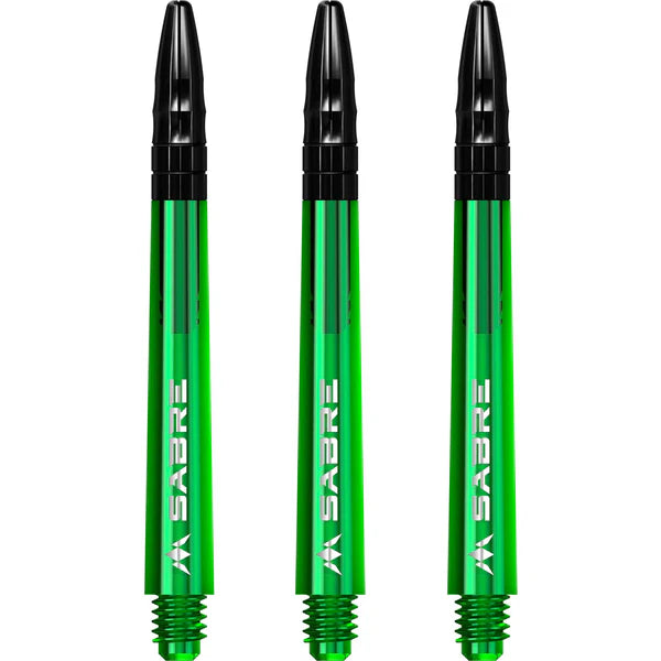 Mission - Mission Sabre Shafts - Polycarbonate Dart Stems - Green - Black Top 49mm