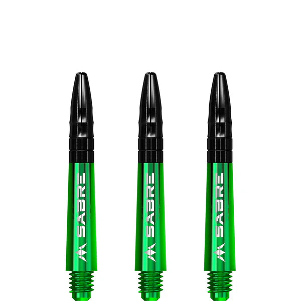 Mission - Mission Sabre Shafts - Polycarbonate Dart Stems - Green - Black Top 36mm