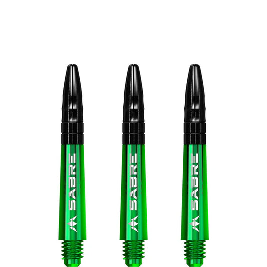 Mission - Mission Sabre Shafts - Polycarbonate Dart Stems - Green - Black Top 36mm