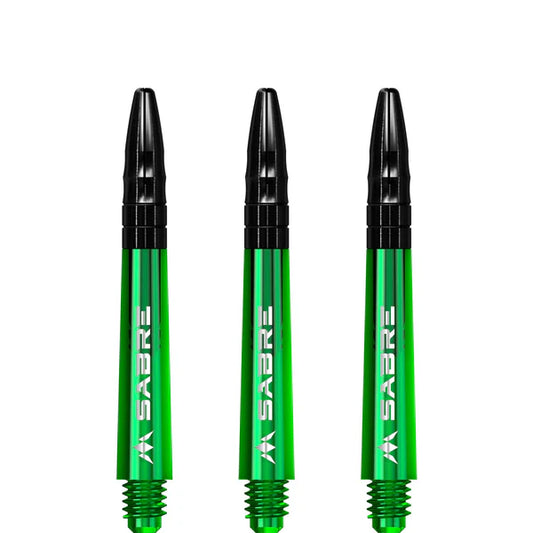 Mission - Mission Sabre Shafts - Polycarbonate Dart Stems - Green - Black Top 40mm