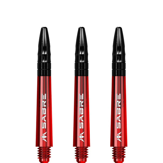 Mission - Mission Sabre Shafts - Polycarbonate Dart Stems - Red - Black Top 40mm