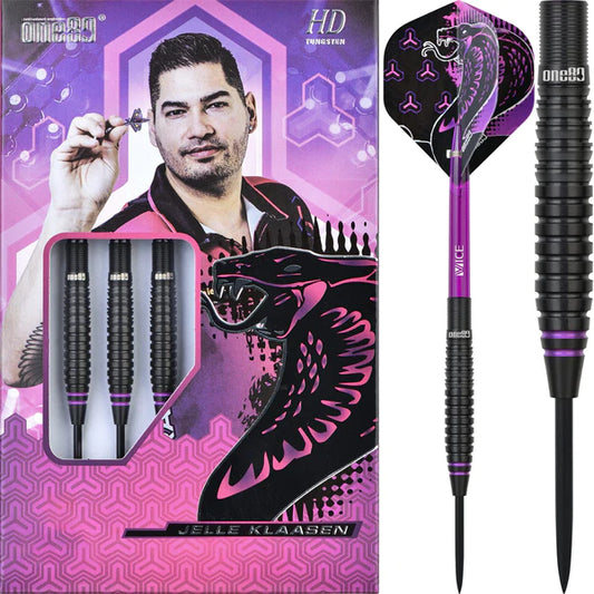 One80 - One80 Jelle Klaasen HD Darts - Steel Tip - The Cobra - Black 23G