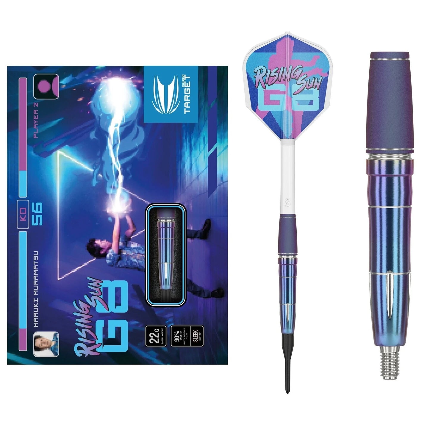 Target Japan Haruki Muramatsu Rising Sun 23G  G8 Flight Sleek 90% STEEL Tip Darts